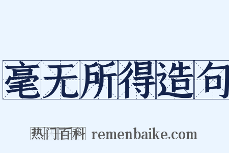 毫无所得造句是什么意思的图片